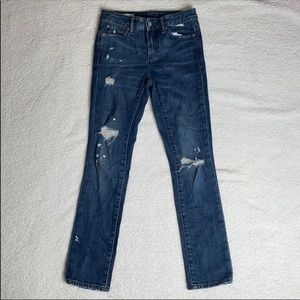 Gap Jeans Denim Ripped Distressed Paint splatter Size 24 x 27